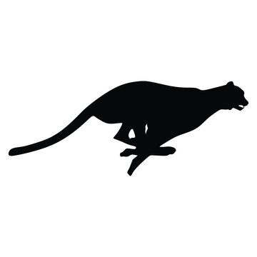 recommend clip art: the silhouette of a cheetah running full speed after its prey