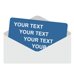 Open envelope with blanco paper sheet 