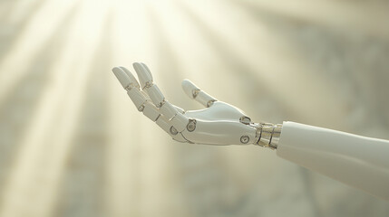 Robotic Arm Reaching for the Sky with Divine Light