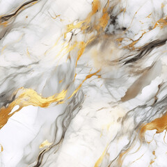 Seamless  abstract seamless background, texture of artificial white marble stone with golden veins,...