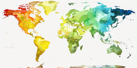 Obraz premium A choropleth map of the world, shaded in different colors to indicate the prevalence of certain diseases, offering a global overview of healthcare concerns.