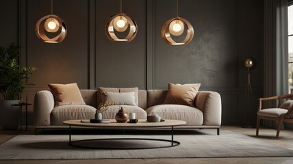 Elegant Beige Living Room Design: Harmony of Comfort and Style