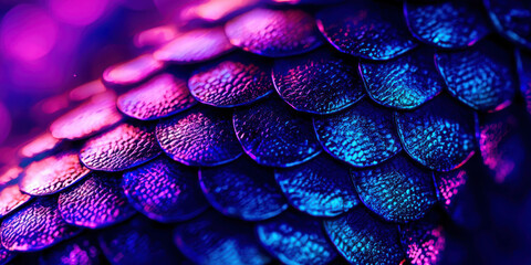 A blue and purple dragon tail with a purple and blue background