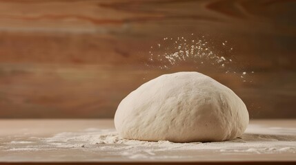 Close-up RAW Style of Traditional Napoletana pizza dough stretching