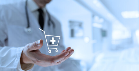 Doctor Reveals Shopping Cart Icon for Medicine