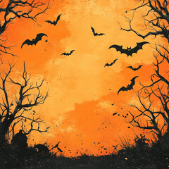 halloween background, Generative AI	
