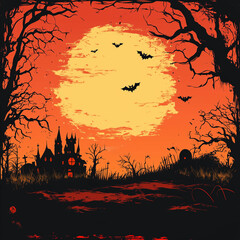 halloween background with pumpkin, Generative AI	
