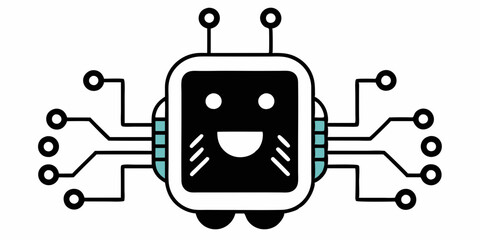Naklejka premium A circuit board vector illustration on a white background