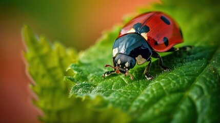 Fototapeta premium Ladybug on a Leaf