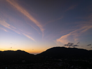 Sunset sky, Nature beautiful Light Sunset or sunrise over mountains,Colorful dramatic majestic scenery sky,Amazing clouds in sunset sky nature light cloud background