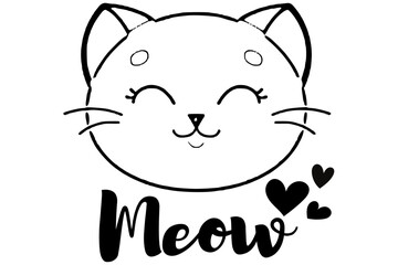 Cat Face SVG Vector file in AI