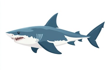 Obraz premium Cartoon Shark Illustration for Creative Projects