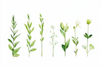 Fototapeta premium Greenery Collection of Various Botanical Elements