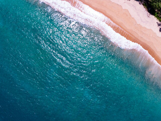 Top view waves background, Natural background photo sea texture with waves soft focus