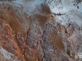 Aerial view photo of dry land landscape nature texture Top down High angle view