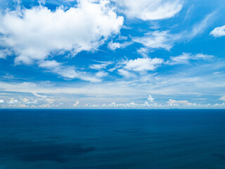 Beautiful sea summer landscape in high travel season in Thailand, Nature sky sea background,High angle view seascape nature view