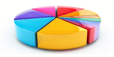 Obraz premium A colorful pie chart illustrating the percentage breakdown of customer demographics for an online retailer in Europe.