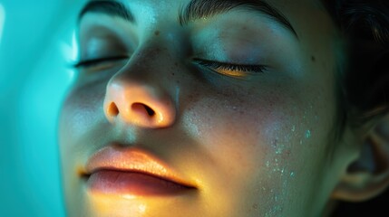 Radiant facial glow after exosome treatment highlighting skin rejuvenation and beauty renewal