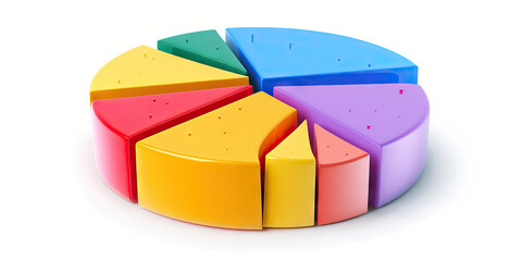 Obraz premium A colorful pie chart illustrating the percentage breakdown of customer demographics for an online retailer in Europe.