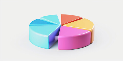 Obraz premium A colorful pie chart illustrating the percentage breakdown of customer demographics for an online retailer in Europe.