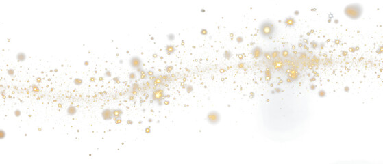 golden and blue particles on transparent background