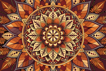 Boho Mandala Vector Art with Intricate Patterns and Earthy Tones