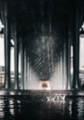 rain in the city under the bridge