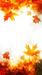 Warm fall light and red maple leaves background