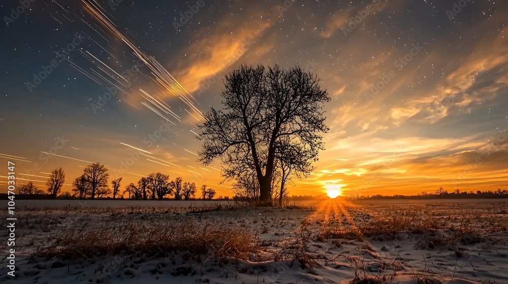Poster captivating time lapse photograph capturing the sun s gradual movement across the sky creating mesme