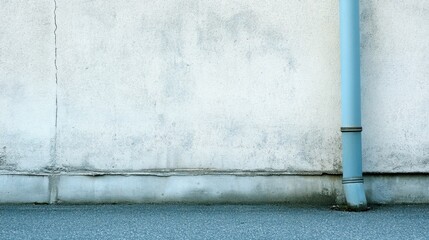 Rainwater drainage pipe at the terrace roof corner, with clean lines and space for copy, offering a simple, utilitarian design