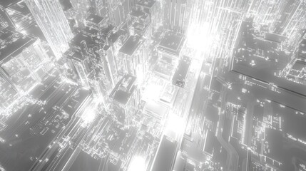 A digital circuit board texture with glowing lines and nodes, perfect for tech designs.