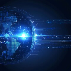 Obraz premium Global data visualization advancing futuristic digital connections across industries illustration