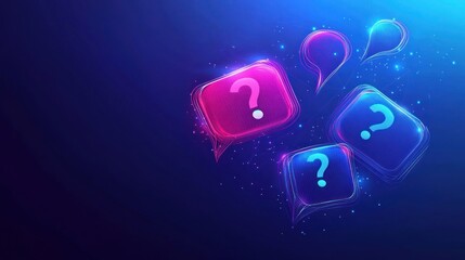 Modern abstract design vector illustration of FAQ, service with speech bubble and question mark,