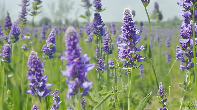 beauty lupine flowers swaying gently wind creating picturesque meadow filled rbs peaceful outdoor setting captured vertical video closeup scenes rb sunlight harmony growth idylli native