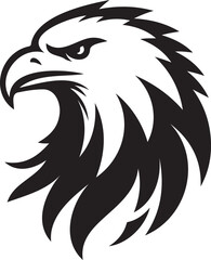 Silhouette of a eagle head vector artwork.