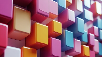 Obraz premium A seamless pattern of abstract geometric shapes in vibrant, contrasting colors.