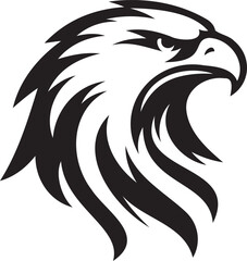Silhouette of a eagle head vector artwork.
