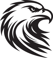 Silhouette of a eagle head vector artwork.