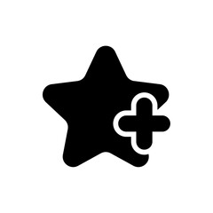 plus star icon, modern vector isolated on white background.