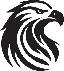 Silhouette of a eagle head vector artwork.