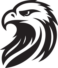 Silhouette of a eagle head vector artwork.