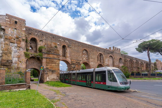Rome, Italy - April 22, 2024 : Porta Maggiore view in Rome City of Italy