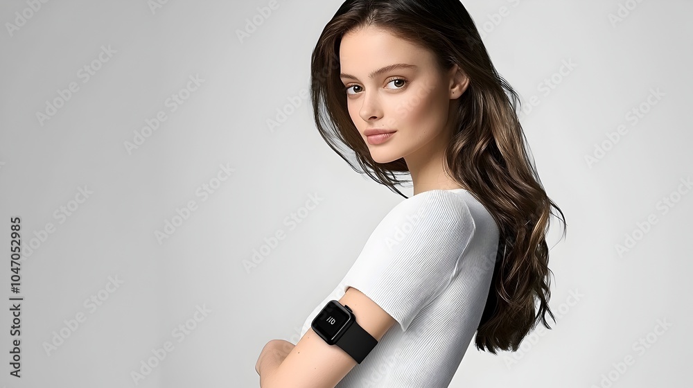 Poster smartwatch case highlighting product details in elegant studio setting minimalist photograph of mode