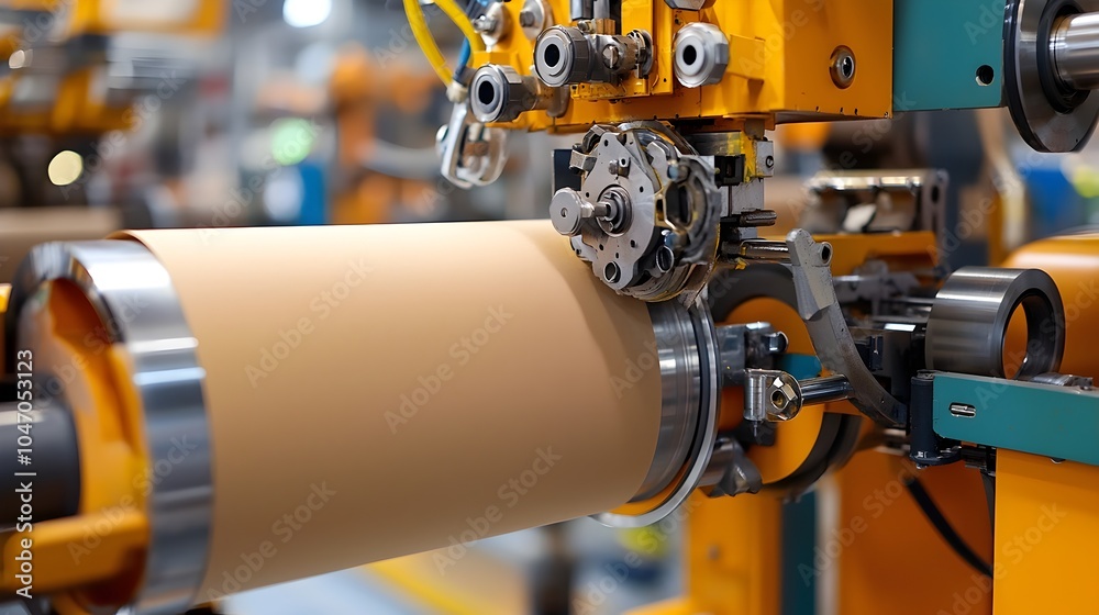 Poster smooth and uniform textured paper surface created by industrial rolling and pressing equipment in a 