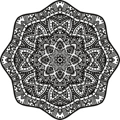 Mandala Pattern Sheets Circular Pattern in Form of Mandala With Flower for Henna, Mehndi, Tattoo, Decoration Decorative Ornament in Ethnic Oriental Style.