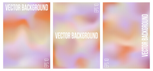 Vector liquid background set.  Abstract gradient mesh.  Blurred modern banners. eps 10.