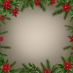 Christmas tree branches border garland
