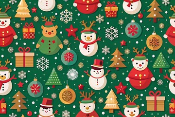 Adorable Christmas Wallpaper with Cute Holiday Motifs and Cheerful Colors for a Festive Atmosphere
