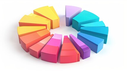 Obraz premium Colorful 3D Pie Chart