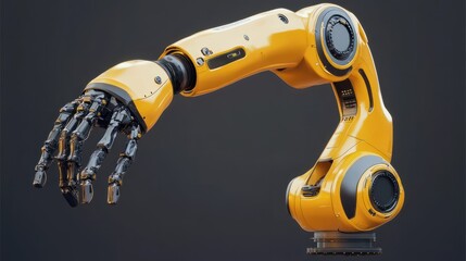 3D rendering robotic arm isolate on transparency background PNG